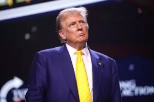 Former President of the United States Donald Trump speaking with attendees at a "Chase the Vote" rally at Dream City Church in Phoenix, Arizona. Gage Skidmore from Surprise, AZ, United States of America