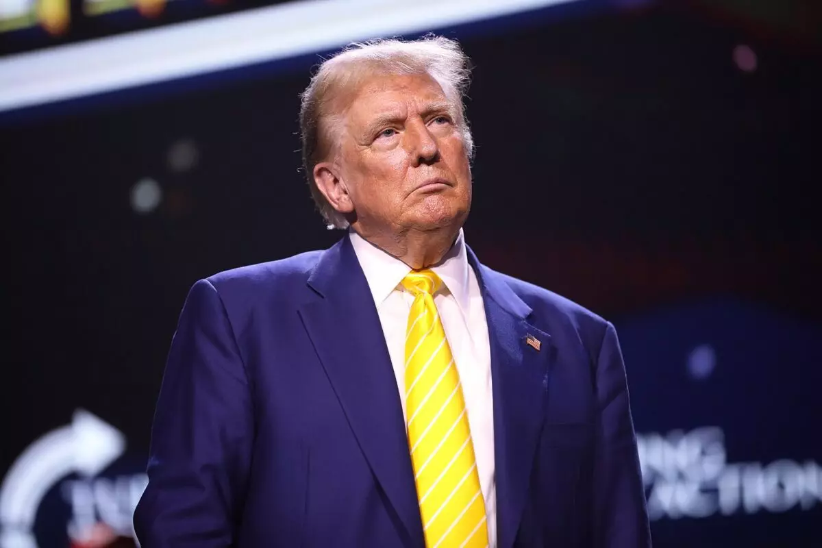 Former President of the United States Donald Trump speaking with attendees at a "Chase the Vote" rally at Dream City Church in Phoenix, Arizona. Gage Skidmore from Surprise, AZ, United States of America