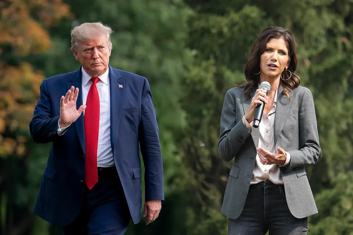 Donald Trump and Kristi Noem. Photo: National Archives and Records Administration | Matt Johnson from Omaha, Nebraska, United States, Wikimedia Commons