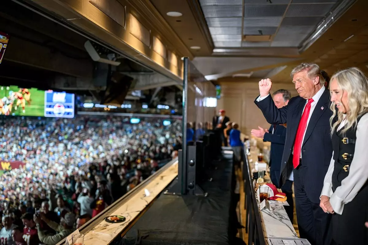 President Donald Trump attends an NFL game between the Washington Commanders and Detroit Lions at Northwest Stadium in Landover, Maryland, Sunday, November 9, 2025. (Official White House Photo by Daniel Torok)